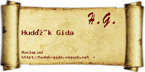 Hudák Gida névjegykártya